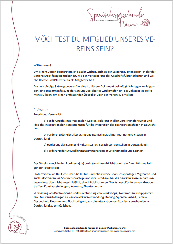 Rechte und Pflichten der Mitglieder auf Deutsch